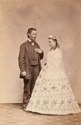 Studio Portrait of Standing Bride and Groom